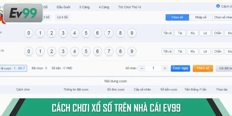 Cách đặt cược một ván xổ số trên nhà cái
